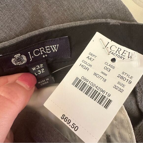 J. Crew Bedford Chino Pants Straight Cotton Men’s 32 x 32 Gray NEW - Picture 7 of 9